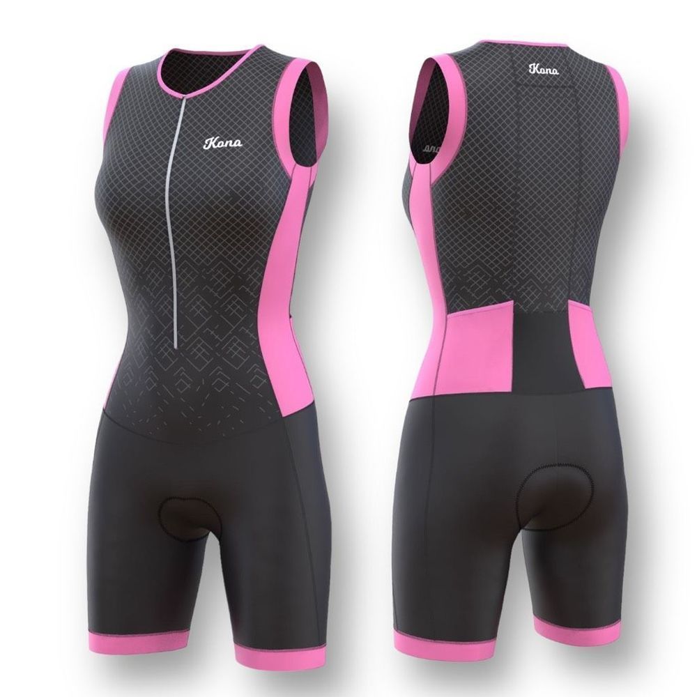 Women's Kona Elite Triathlon Race Suit Small Pink Black 1 piece